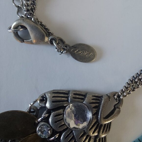 Necklace Fish Pendant Long Silver Tone Rhinestones American Eagle Outfitters - Picture 9 of 14